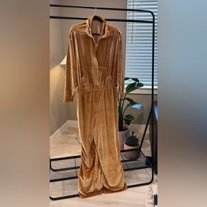 Gold velvet jumpsuit